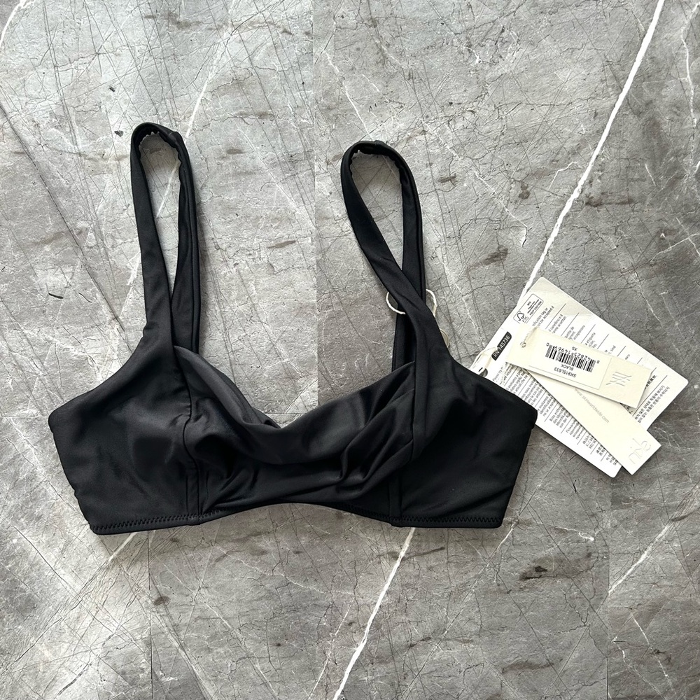 Skin Underwire Bikini Top – Black – XS